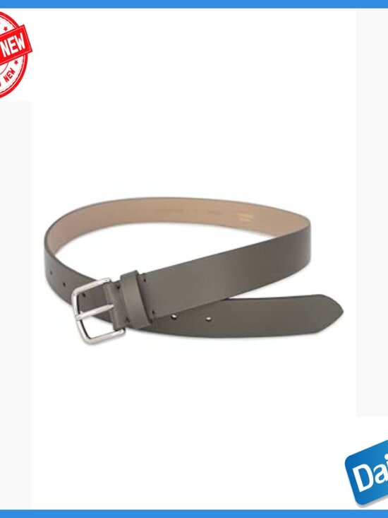 Full-Grain Italian Leather Flat Belt, 1.25 Inch Width, Medium Size